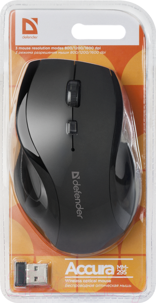 Изображение товара Мышь Defender Accura MM-295 / 52295 (черный)