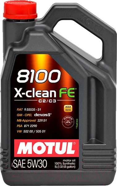 Изображение товара Моторное масло Motul 8100 X-сlean FE 5W30 / 104777 (5л)