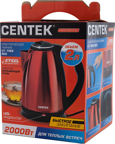 Изображение товара Электрочайник Centek CT-1068 (красный)