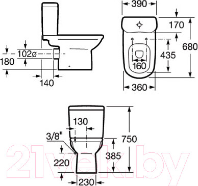 Изображение товара Чаша унитаза напольного Roca Giralda 7342466000