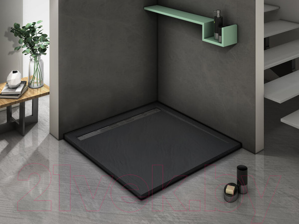 Изображение товара Экран для душевого поддона WeltWasser SKS90-BL 88x88x10 (черный)