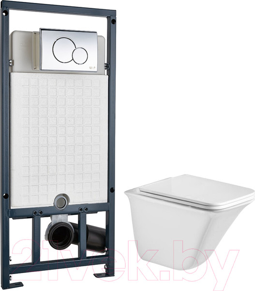 Изображение товара Унитаз подвесной с инсталляцией WeltWasser Rotbach 004 GL-WT + Marberg 507 RD 