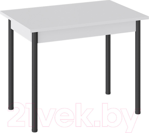 Изображение товара Обеденный стол ТриЯ Родос тип 1 с опорой (черный муар/белый)