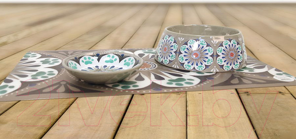 Изображение товара Миска для животных Tarhong Carmel / TCT3052CSCM (бежевый с рисунком)