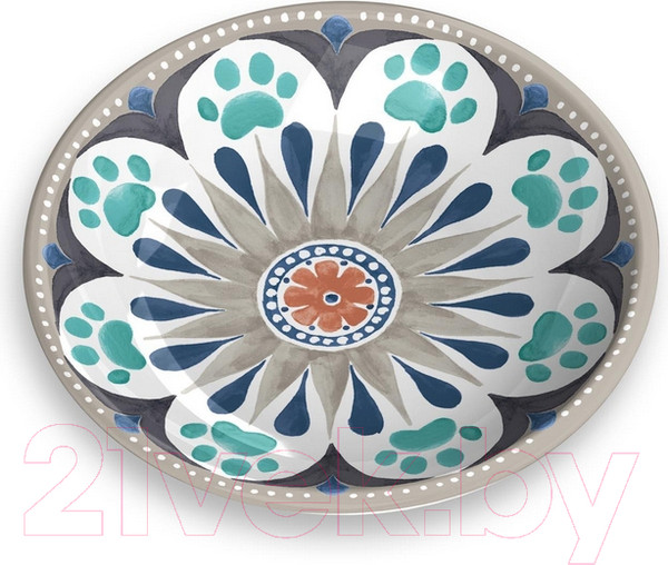 Изображение товара Миска для животных Tarhong Carmel / TCT3052CSCM (бежевый с рисунком)