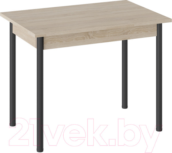 Изображение товара Обеденный стол ТриЯ Родос тип 1 с опорой (черный муар/дуб сонома)