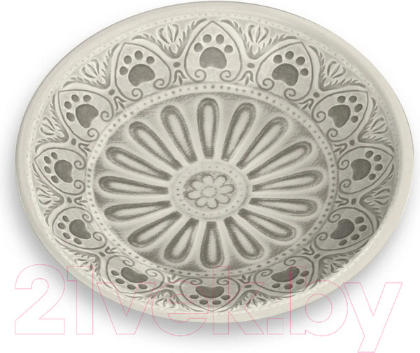 Изображение товара Миска для животных Tarhong Medallion Paw / TCT3052CSMPC (бежевый с лапками)