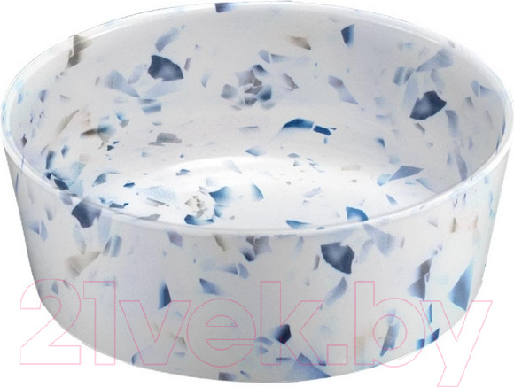 Изображение товара Миска для животных Tarhong Terrazzo / PTD3050WBTF (белый/синий)
