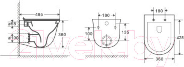 Изображение товара Унитаз подвесной с инсталляцией WeltWasser Telbach 004 GL-WT + Marberg 410 RD 
