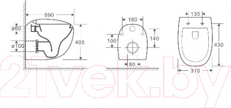 Изображение товара Унитаз подвесной с инсталляцией WeltWasser Jeckenbach 004 GL-WT + Marberg 410 SE