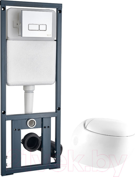 Изображение товара Унитаз подвесной с инсталляцией WeltWasser Jeckenbach 004 GL-WT + Marberg 410 SE