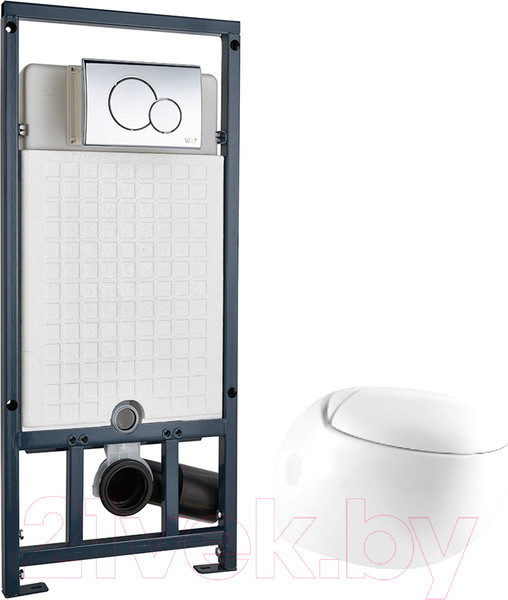 Изображение товара Унитаз подвесной с инсталляцией WeltWasser Jeckenbach 004 GL-WT + Marberg 507 RD