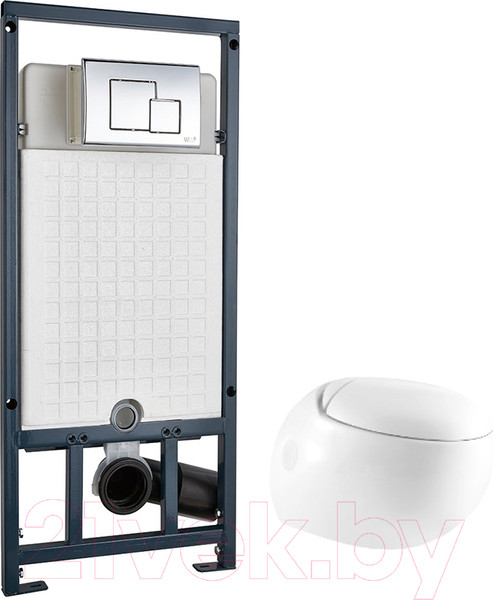 Изображение товара Унитаз подвесной с инсталляцией WeltWasser Jeckenbach 004 GL-WT + Marberg 507 SE