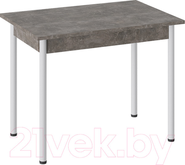 Изображение товара Обеденный стол ТриЯ Родос тип 1 с опорой (белый муар/ателье темный)