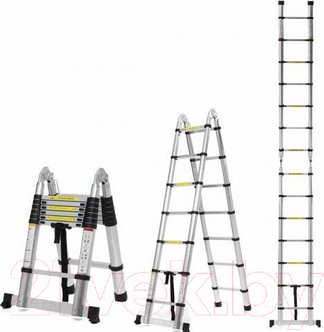 Изображение товара Телескопическая лестница Алюмет DTLH (2.2м)
