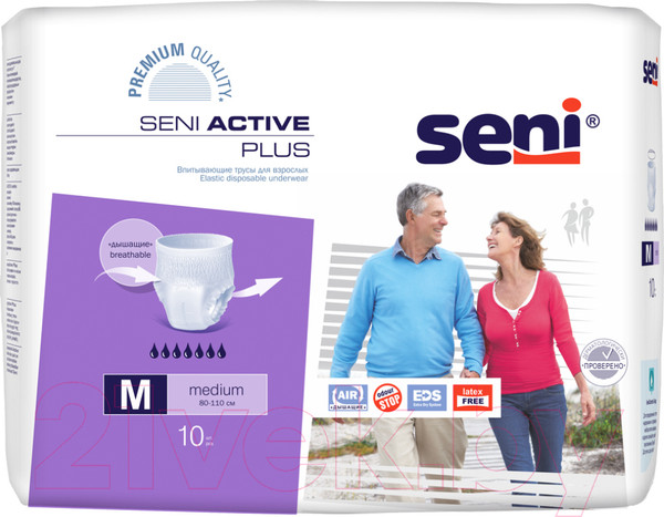 Изображение товара Трусы впитывающие для взрослых Seni Active Plus Medium (10шт)