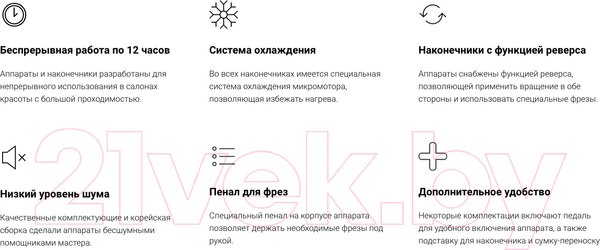 Изображение товара Аппарат для маникюра STRONG 211/H400RU без педали в коробке 37000 об/мин