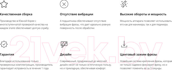 Изображение товара Аппарат для маникюра STRONG 210/107II без педали с сумкой 35000 об/мин