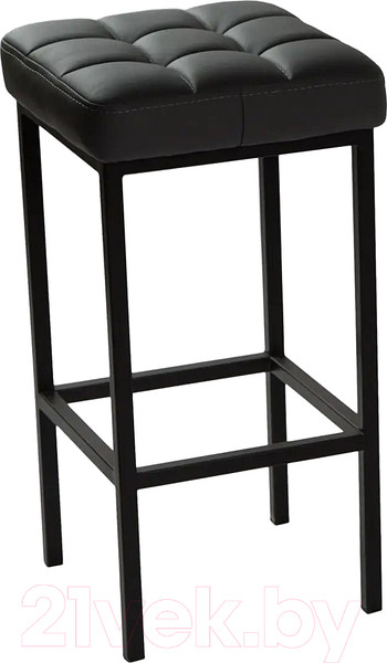 Изображение товара Табурет барный Древпром Камелот (черный матовый/кожзам темно-серый)