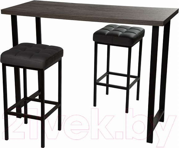 Изображение товара Табурет барный Древпром Камелот (черный матовый/кожзам темно-серый)