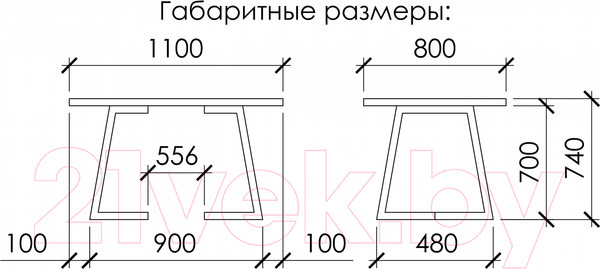 Изображение товара Обеденный стол Buro7 Уиллис Классика 120x80x74 (дуб мореный/серебристый)