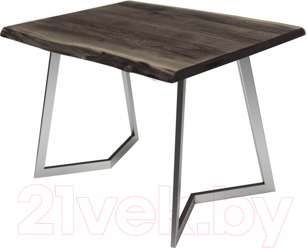 Изображение товара Обеденный стол Buro7 Уиллис с обзолом 120x80x74 (дуб мореный/серебристый)