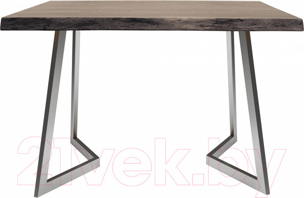 Изображение товара Обеденный стол Buro7 Уиллис с обзолом 120x80x74 (дуб мореный/серебристый)