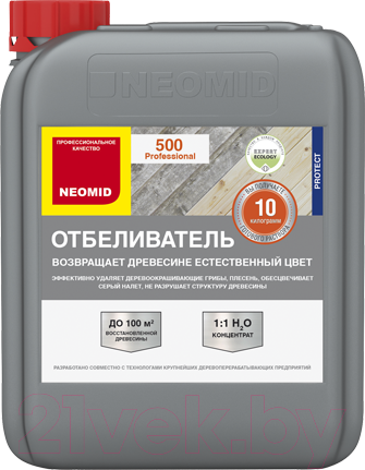 Изображение товара Отбеливатель для древесины Neomid 500. Концентрат 1:1 (5кг)