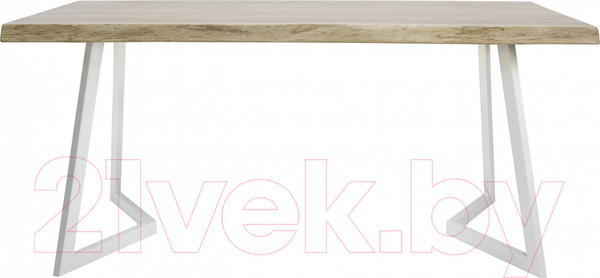 Изображение товара Обеденный стол Buro7 Уиллис с обзолом 180x80x74 (дуб беленый/белый)