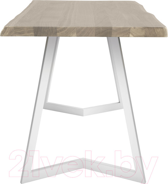 Изображение товара Обеденный стол Buro7 Уиллис с обзолом 180x80x74 (дуб беленый/белый)