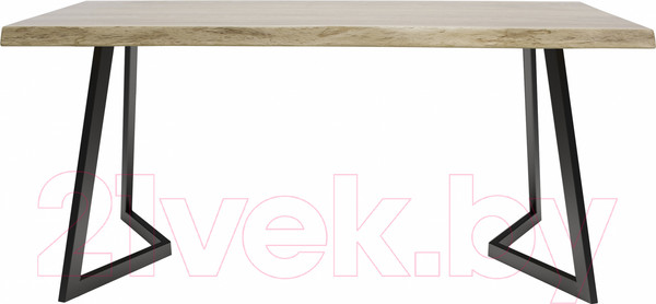 Изображение товара Обеденный стол Buro7 Уиллис с обзолом 180x80x74 (дуб беленый/черный)