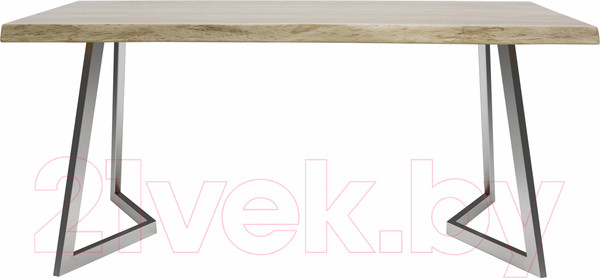 Изображение товара Обеденный стол Buro7 Уиллис с обзолом 180x80x74 (дуб беленый/серебристый)