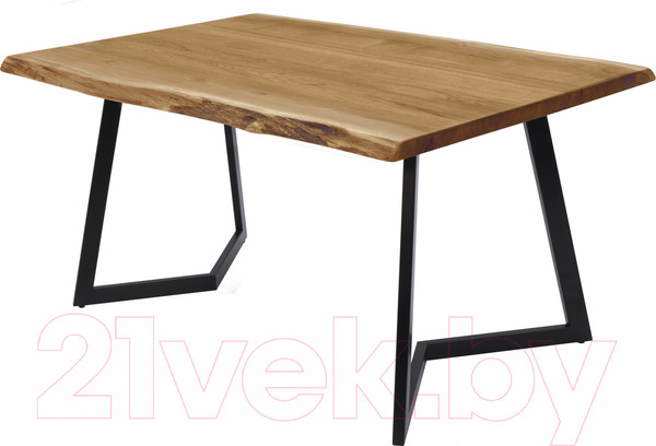 Изображение товара Обеденный стол Buro7 Уиллис с обзолом 180x80x74 (дуб натуральный/черный)
