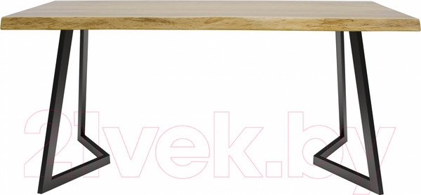 Изображение товара Обеденный стол Buro7 Уиллис с обзолом 180x80x74 (дуб натуральный/черный)