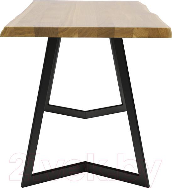 Изображение товара Обеденный стол Buro7 Уиллис с обзолом 180x80x74 (дуб натуральный/черный)