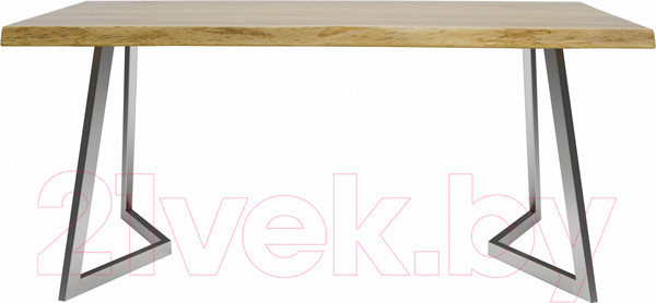 Изображение товара Обеденный стол Buro7 Уиллис с обзолом 180x80x74 (дуб натуральный/серебристый)