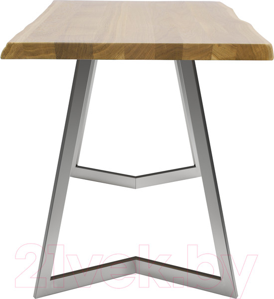 Изображение товара Обеденный стол Buro7 Уиллис с обзолом 180x80x74 (дуб натуральный/серебристый)