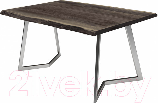 Изображение товара Обеденный стол Buro7 Уиллис с обзолом 180x80x74 (дуб мореный/серебристый)