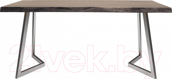 Изображение товара Обеденный стол Buro7 Уиллис с обзолом 180x80x74 (дуб мореный/серебристый)