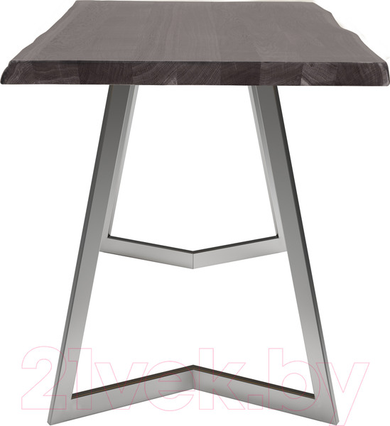 Изображение товара Обеденный стол Buro7 Уиллис с обзолом 180x80x74 (дуб мореный/серебристый)