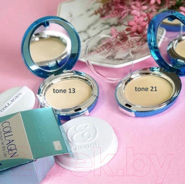 Изображение товара Пудра компактная Enough Collagen Hydro Moisture Two Way Cake SPF25 PA++ тон 21 (2x13г)