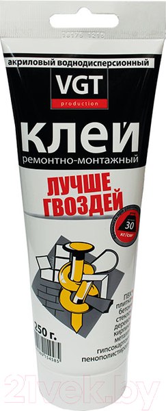 Изображение товара Клей VGT Ремонтно-монтажный (250г, прозрачный)