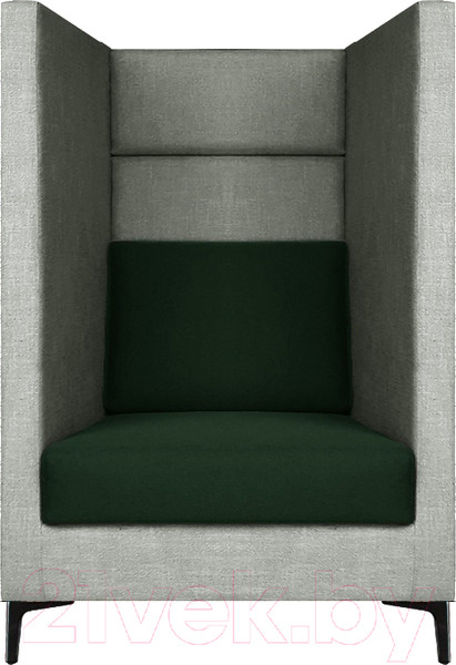 Изображение товара Кресло мягкое Brioli Дирк (J20-J8/серый/зеленые вставки)