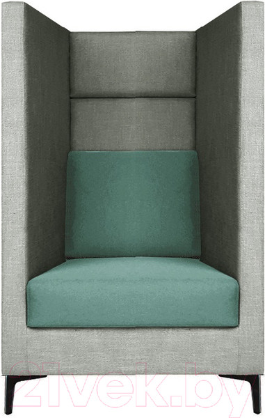 Изображение товара Кресло мягкое Brioli Дирк (J20-J14/серый/голубые вставки)