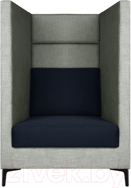 Изображение товара Кресло мягкое Brioli Дирк (J20-J17/серый/синие вставки)