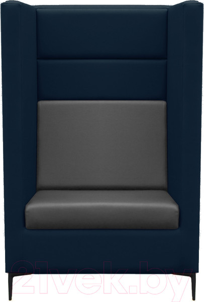 Изображение товара Кресло мягкое Brioli Дирк (L18-L20/синий/серые вставки)