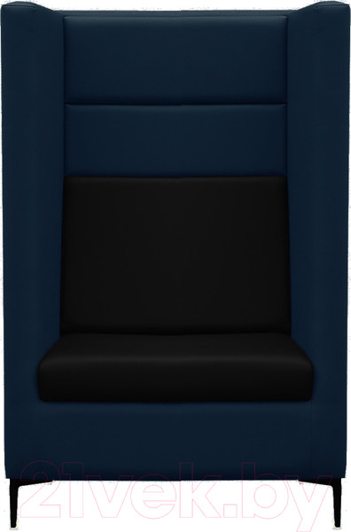 Изображение товара Кресло мягкое Brioli Дирк (L18-L22/синий/черные вставки)