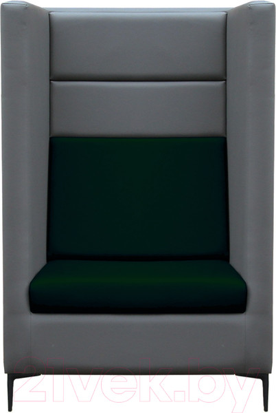 Изображение товара Кресло мягкое Brioli Дирк (L21-L15/серый/зеленые вставки)