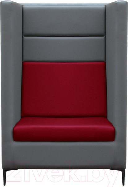 Изображение товара Кресло мягкое Brioli Дирк (L21-L16/серый/вишневые вставки)