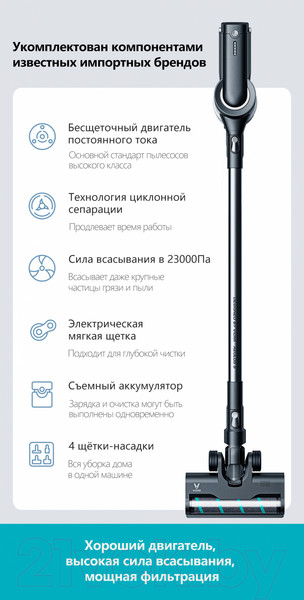 Изображение товара Вертикальный пылесос Viomi Wireless Vacuum Cleaner A9 (V-HWVC12 A)